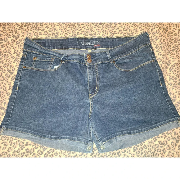 Denizen by Levi's Cuff Shorts 18 Blue Denim Regular Fit 5-Pockets (AJ22) - Picture 1 of 8